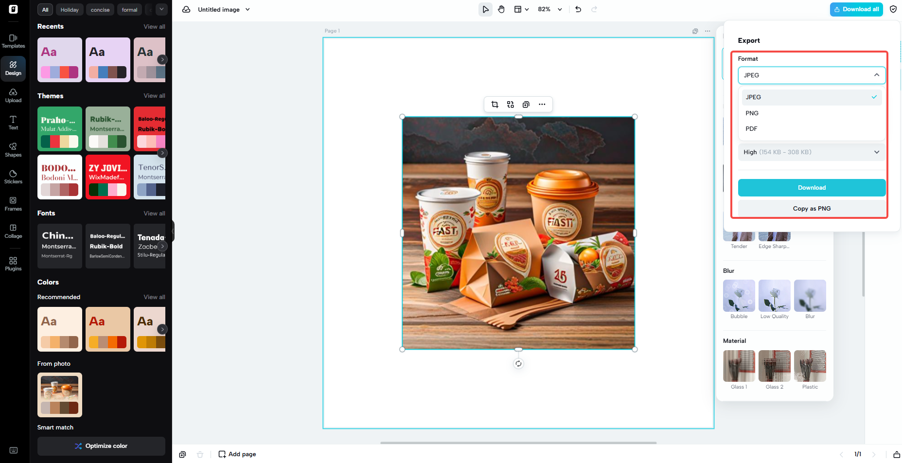 Multiple export options