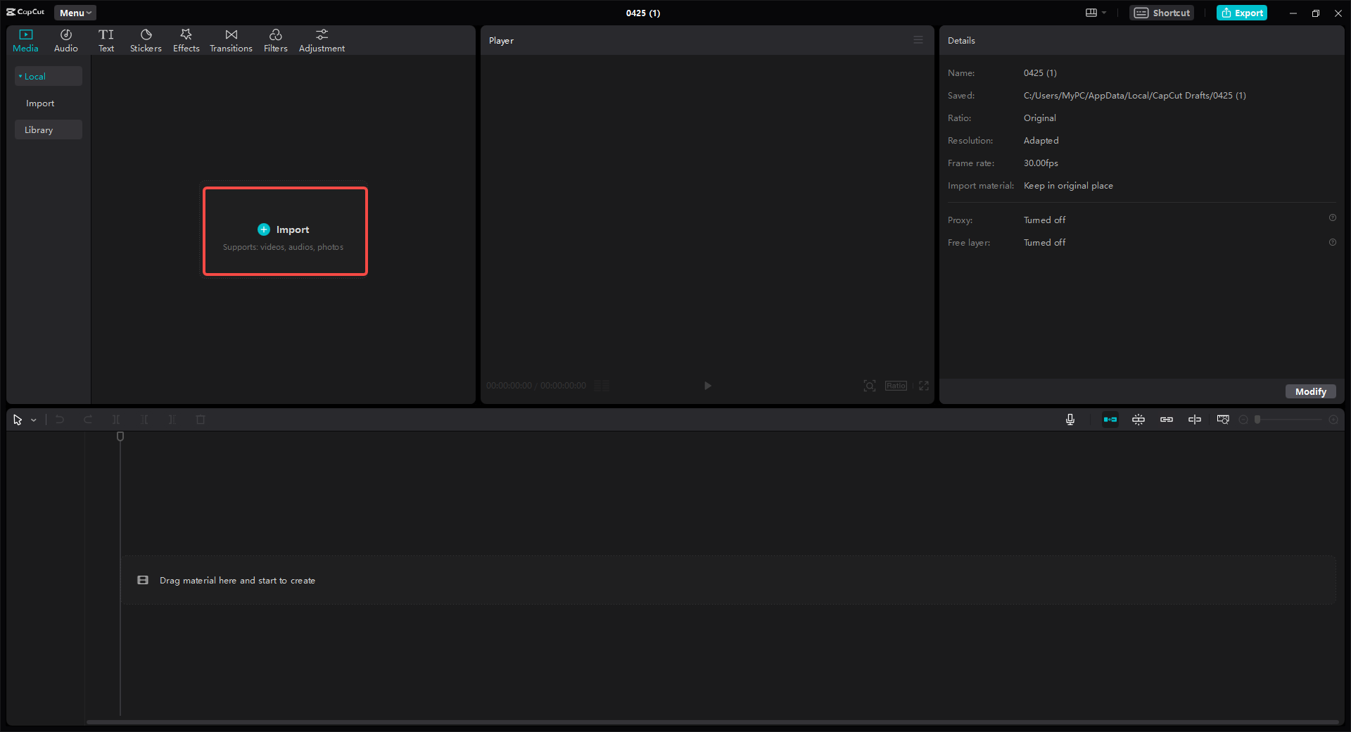 Upload video file