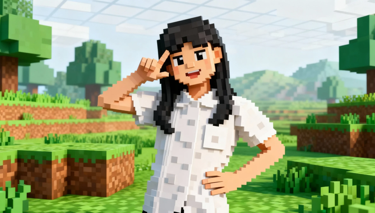 Minecraft-style block art image