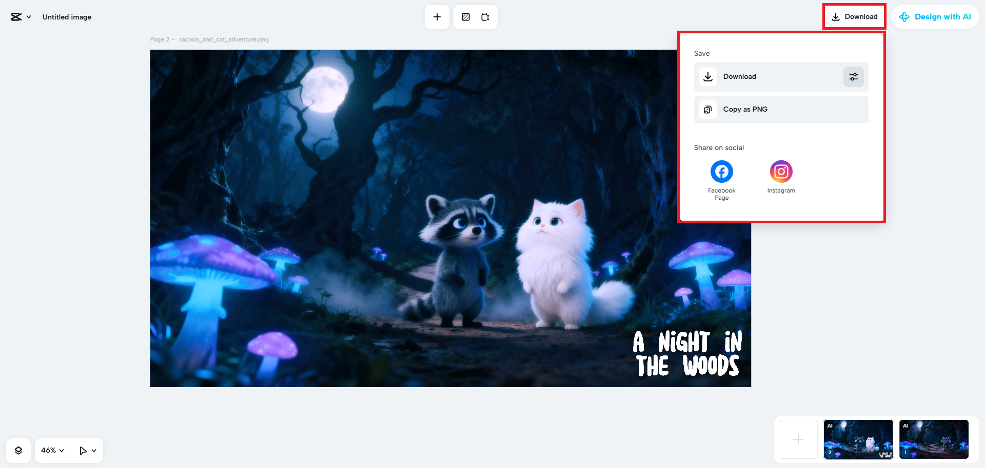 Exportera din skapade design.