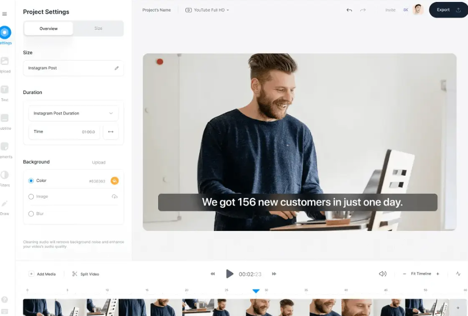 Maak een video met muziek en songteksten voor een muziekfestival met VEED.IO.