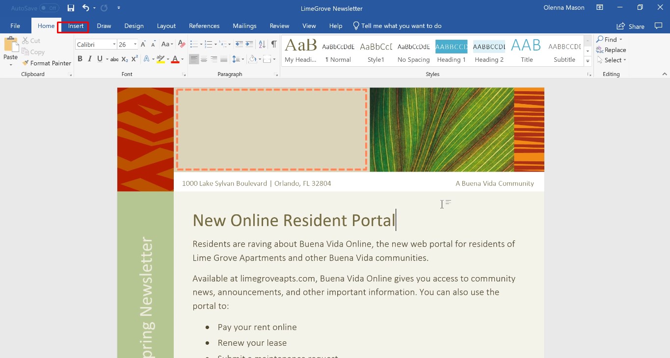Select an image to word wrap in Word