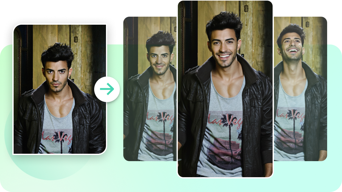 Natural AI smile adjustments for photo smile