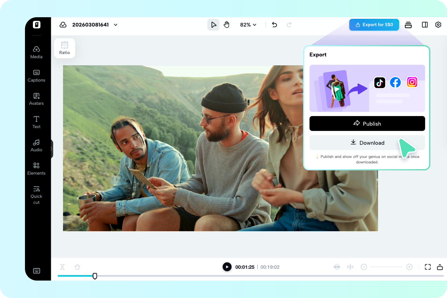 Export & share video