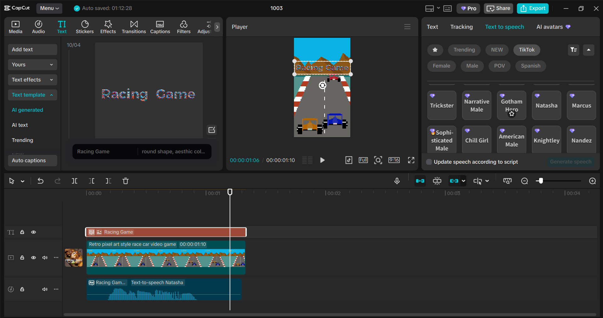 Interface of the CapCut desktop video editor - the best tool to make eye-catching TikTok videos