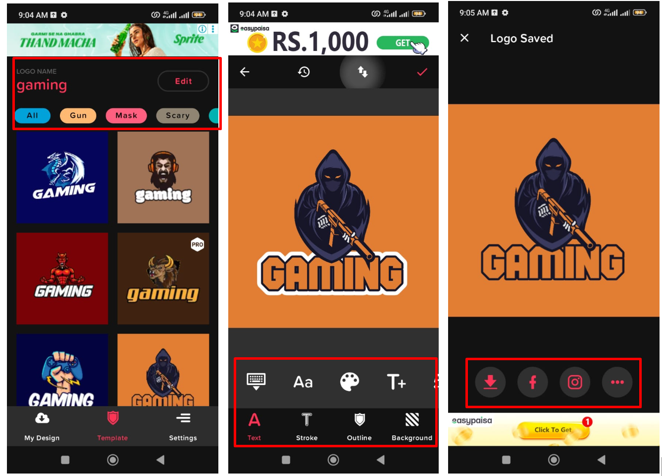 ภาพที่แสดงวิธีการสร้างโลโก้เกมโดยใช้ Esports Logo Maker