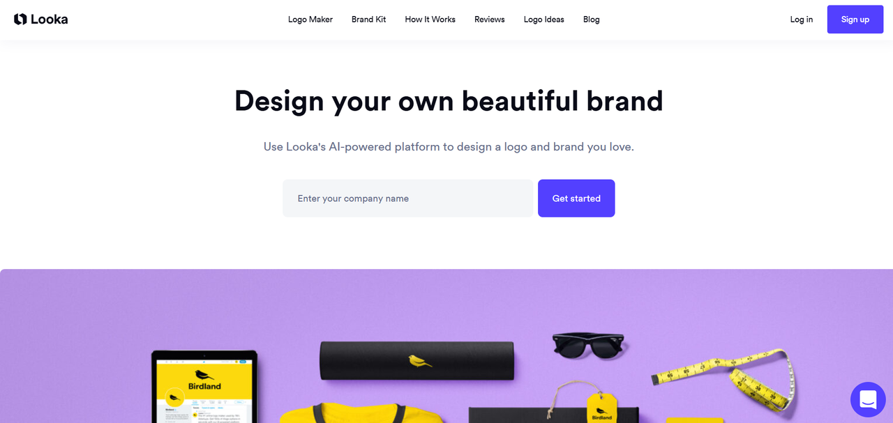 Looka homepage