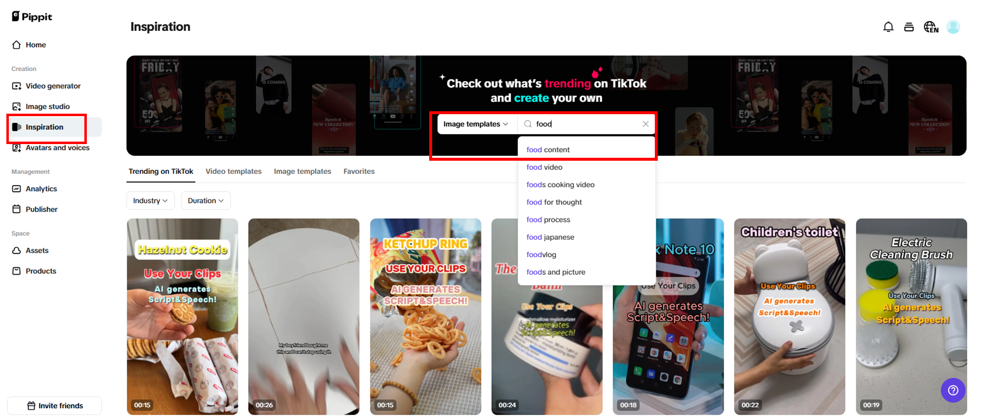 Navigate inspiration