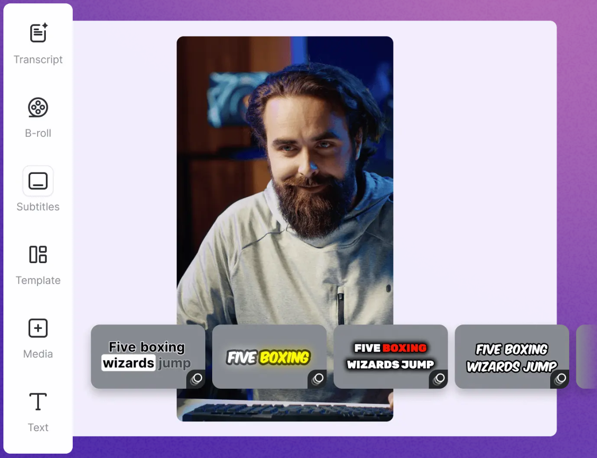 Präzise Untertitel-Erstellung in Vizard.AI