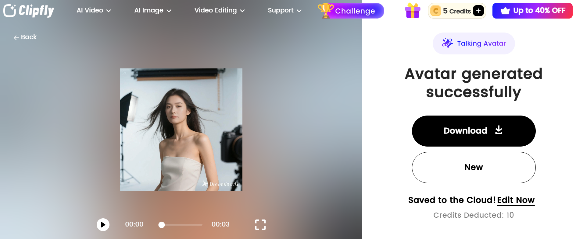 Make your own talking avatar with Clipfly