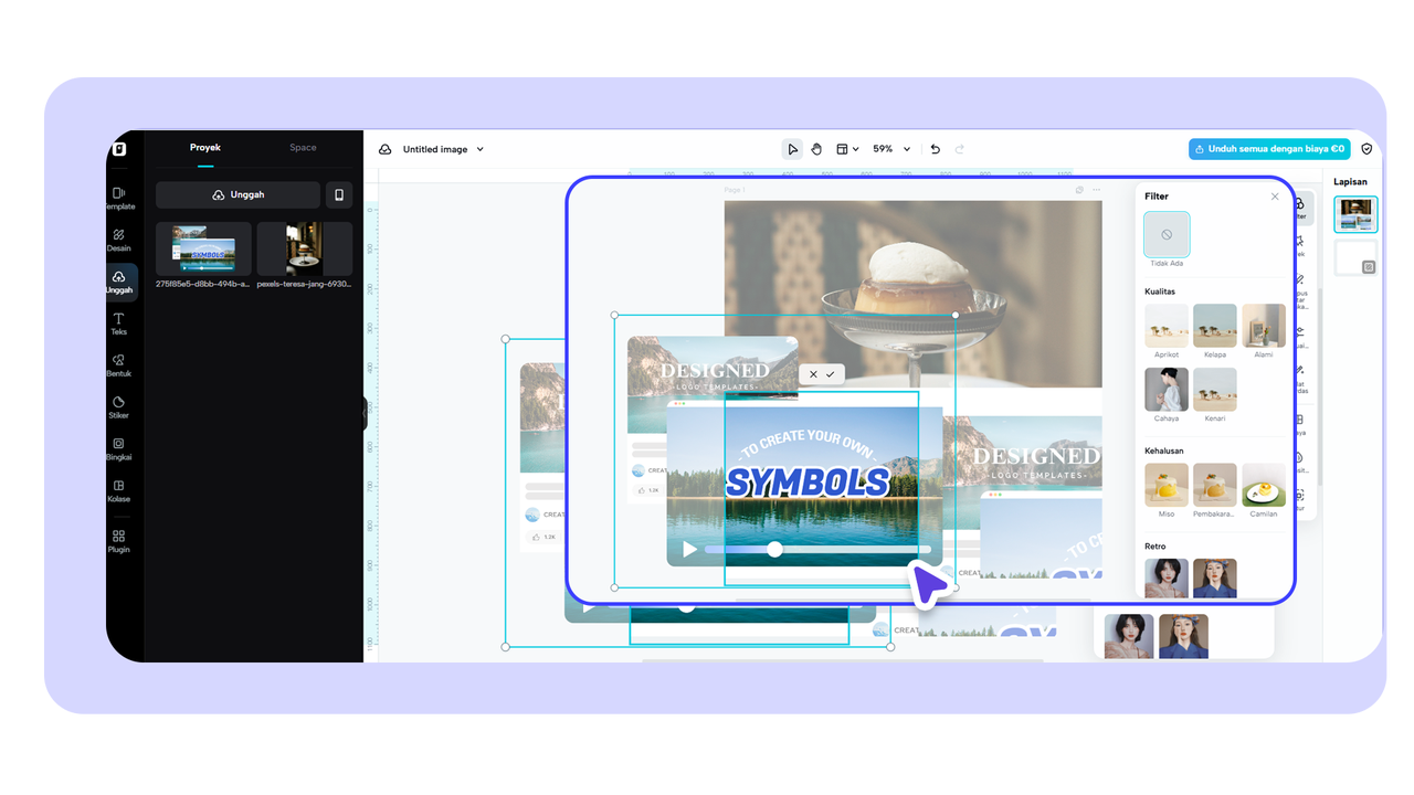 Klik slot foto, lalu sesuaikan nilai-nilai foto.