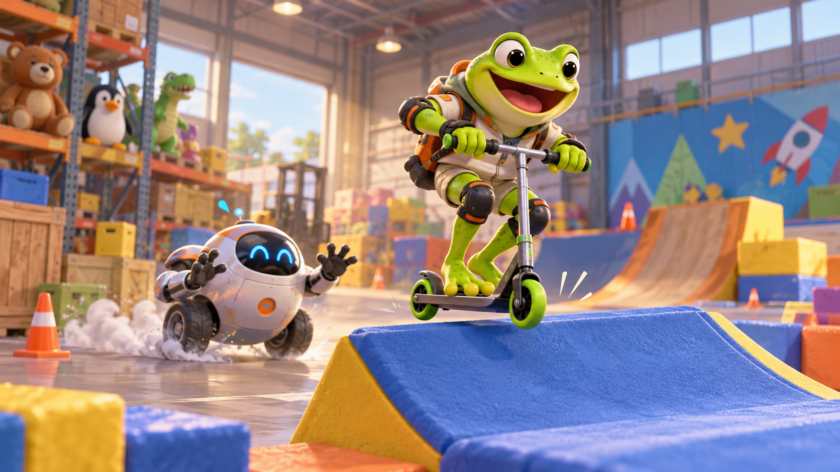 Crazy Frog chase video: Toy Warehouse Ramp