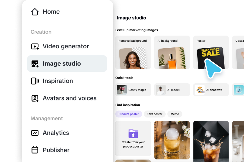 Select "Poster" from Image studio