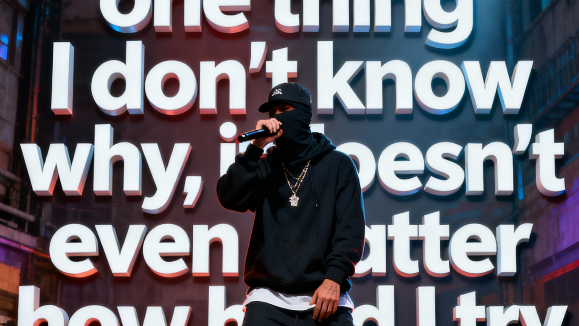 Text depth effect in lyric videos