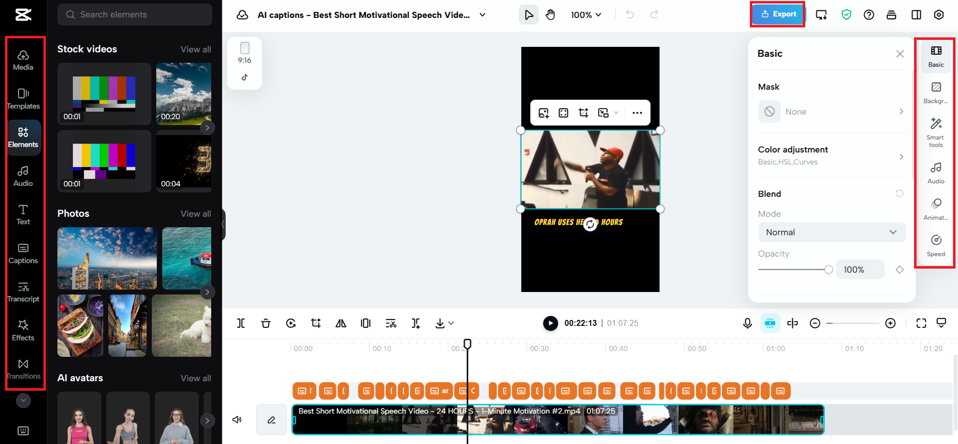 Export or enhance your video further