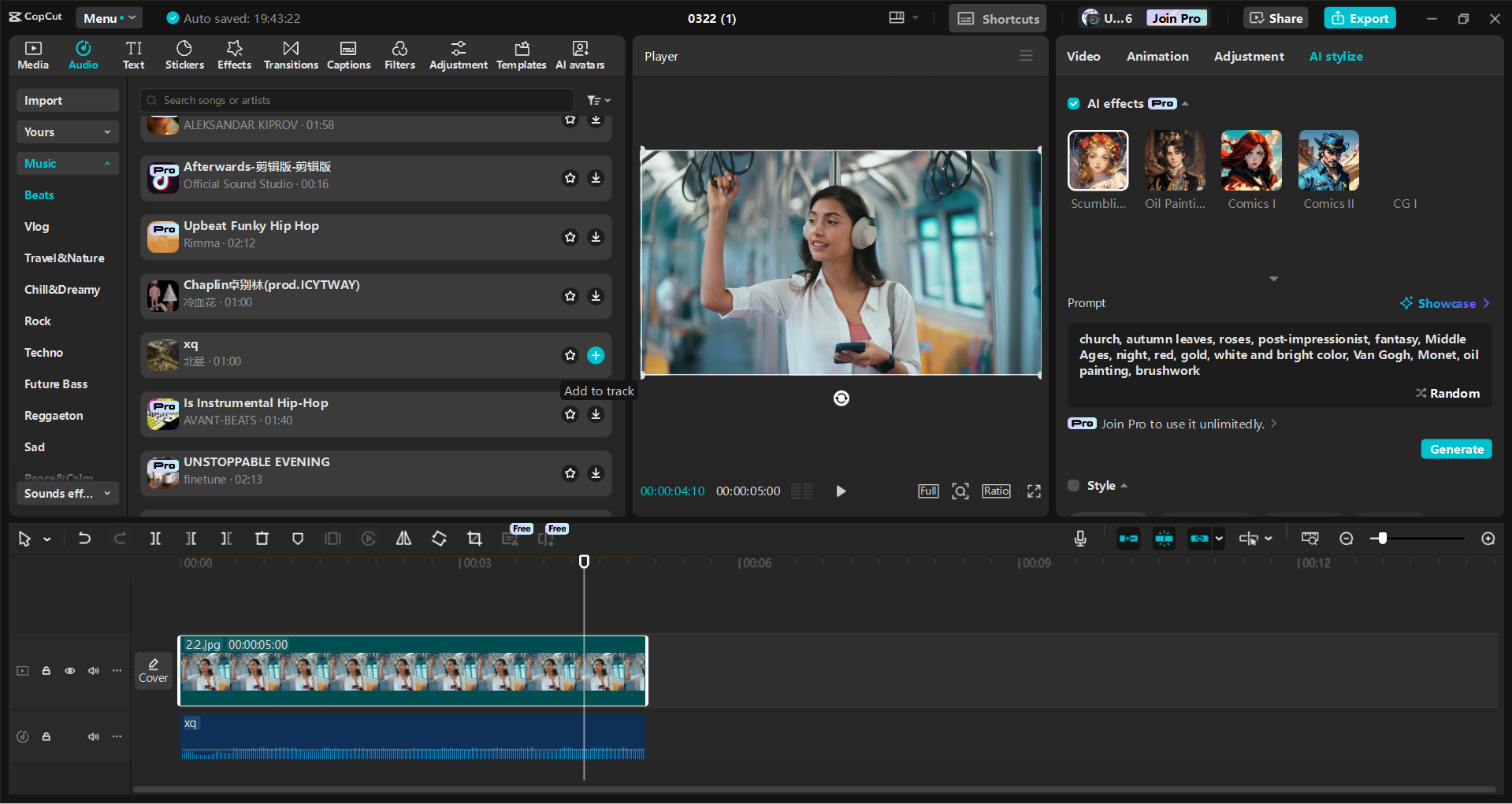 Interface of the CapCut desktop video editor - an efficient way to make trending music videos