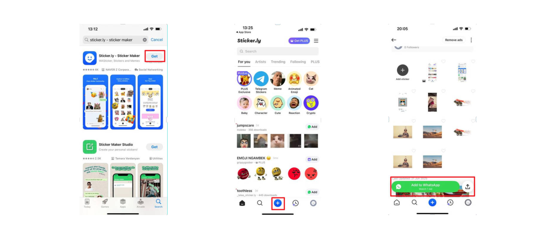 iPhone için WhatsApp çıkartmaları
