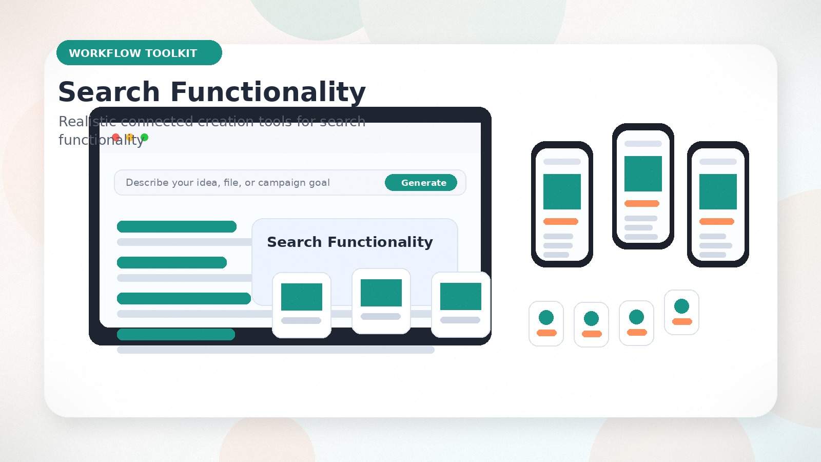 Search Functionality realistic workflow toolkit visual for search functionality
