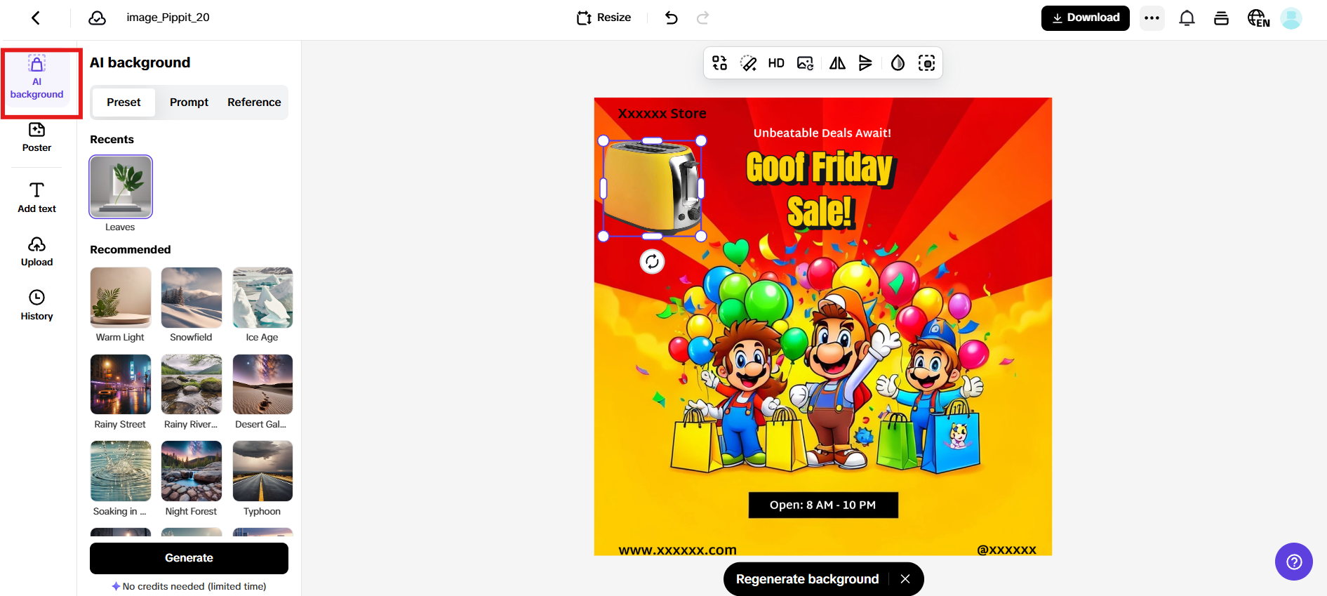 AI background removal