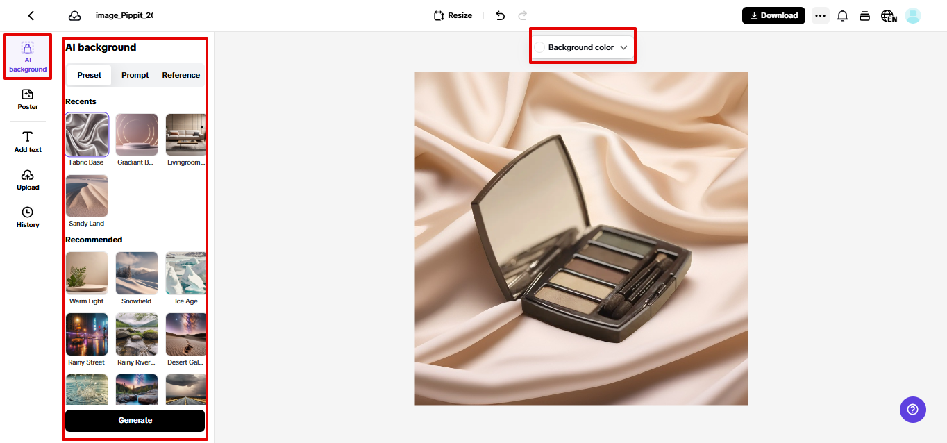 Creating product image