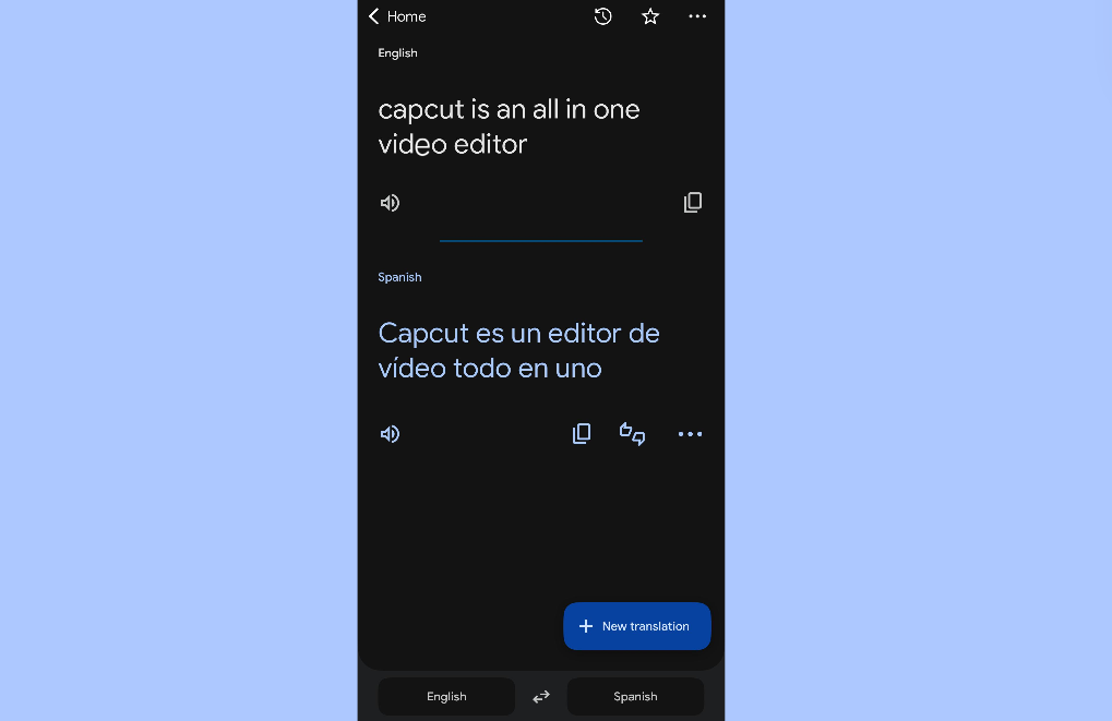 Translate text using the Google Translate app