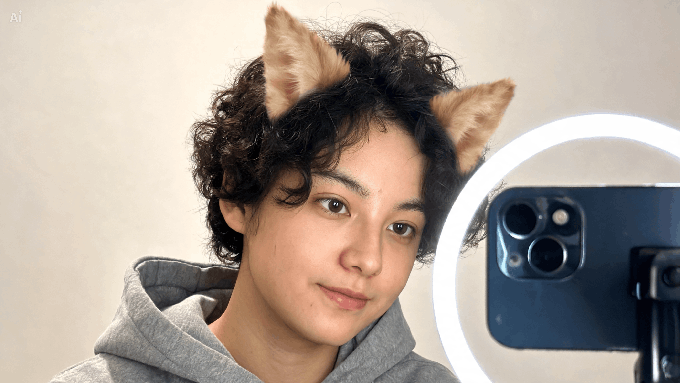 Match cat ears to face angle