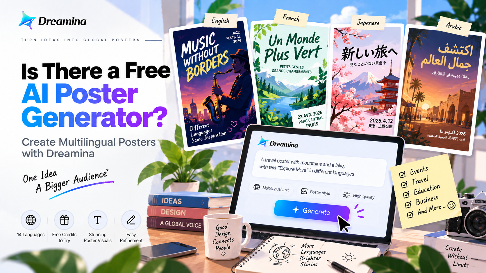 Is There a Free AI Poster Generator? Create Multilingual Posters with Dreamina