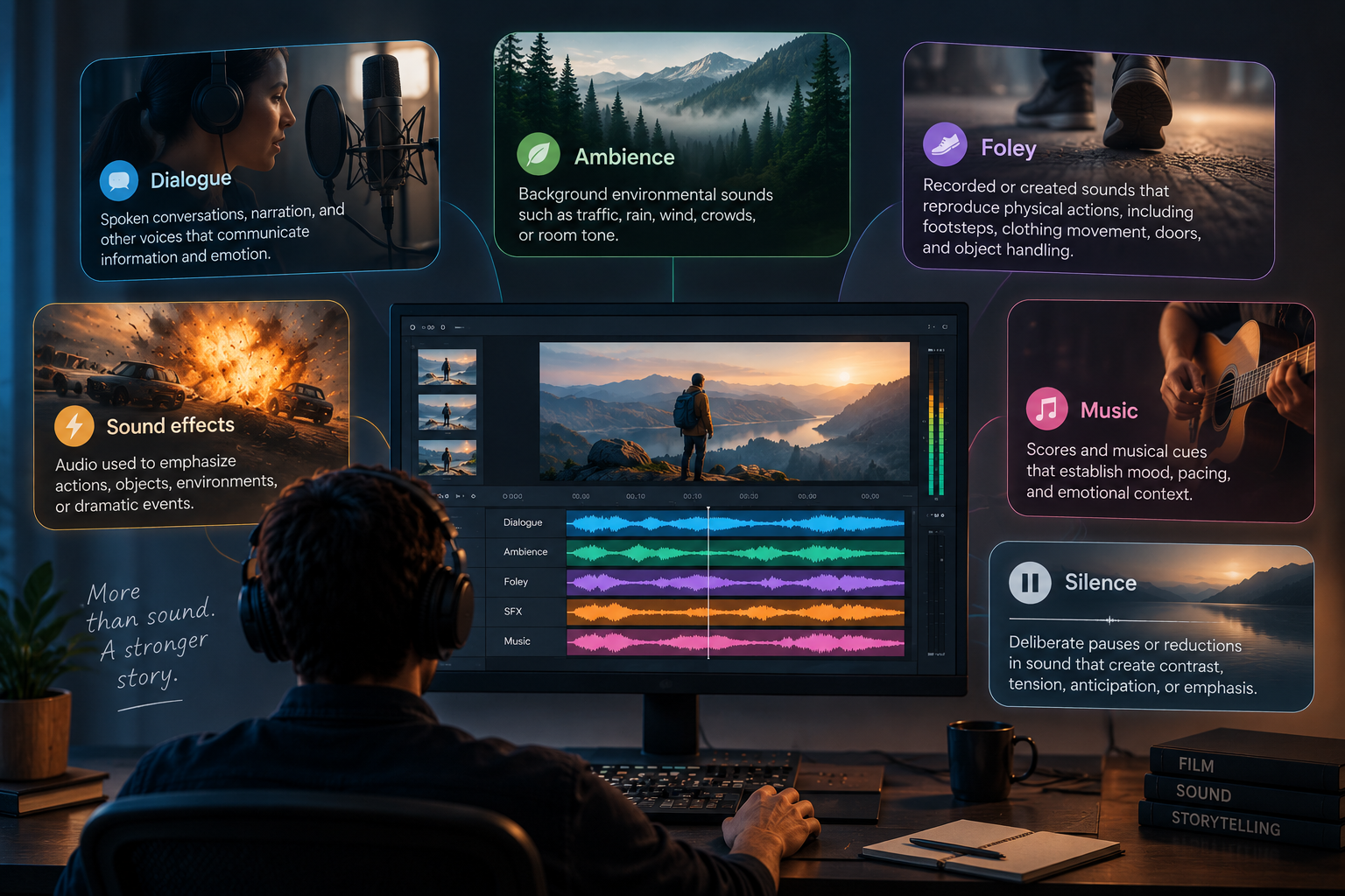 Sound design elements in film editing