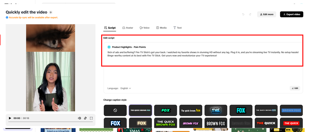 Smart text-to-video conversion