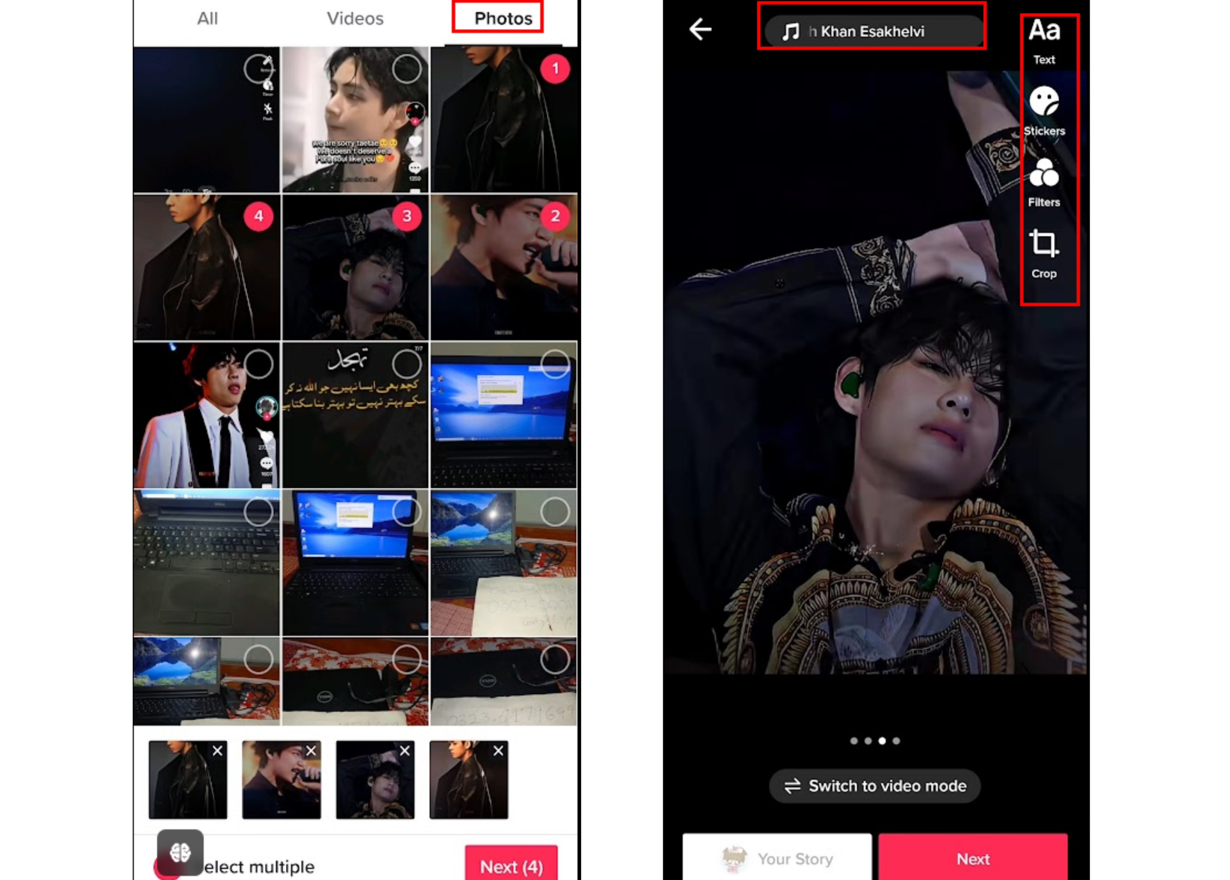 How to combine photos into TikTok videos