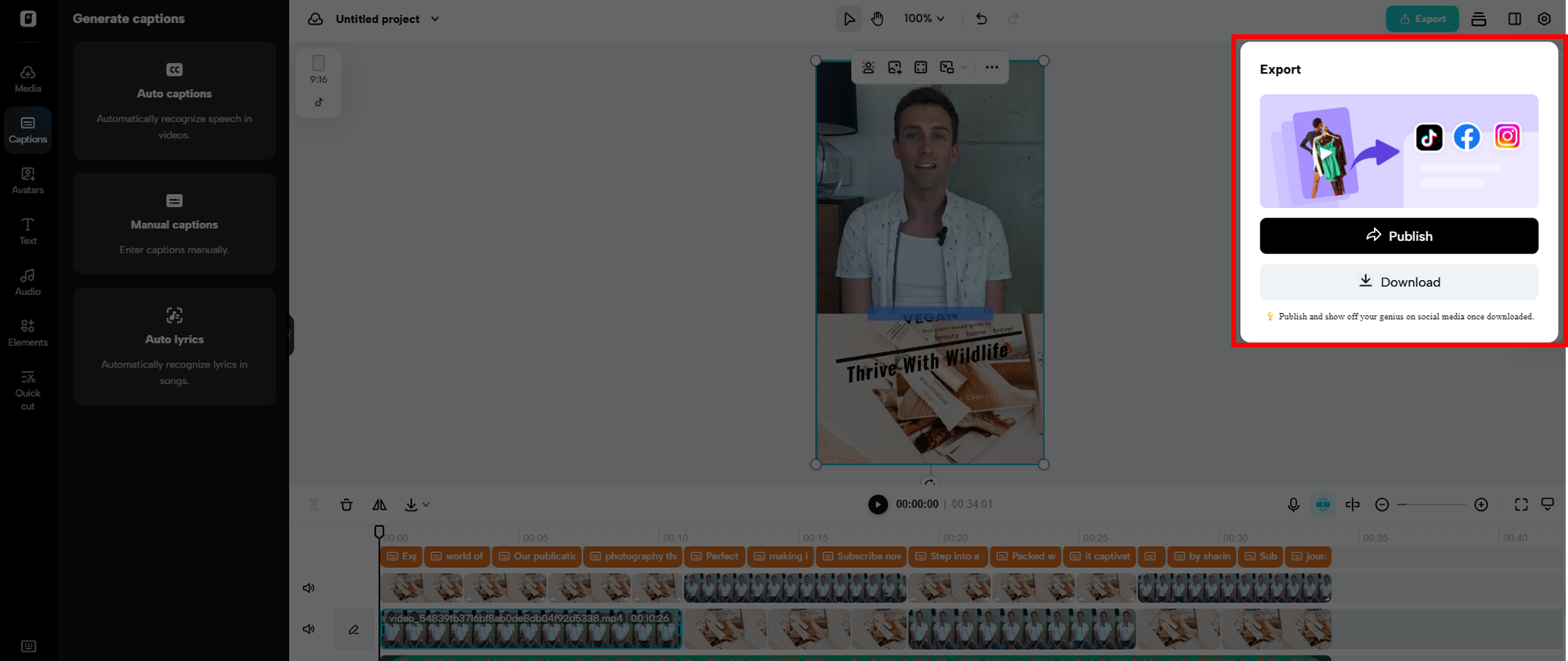 Export your video