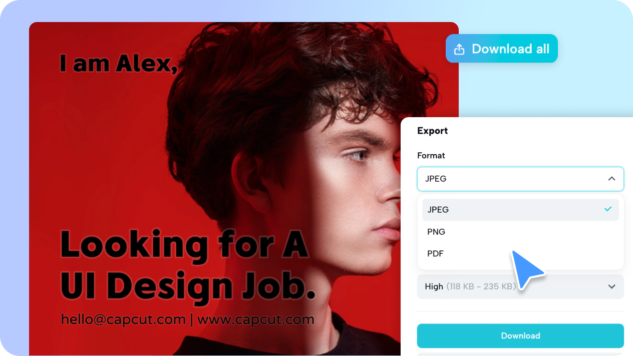 Multiple format export