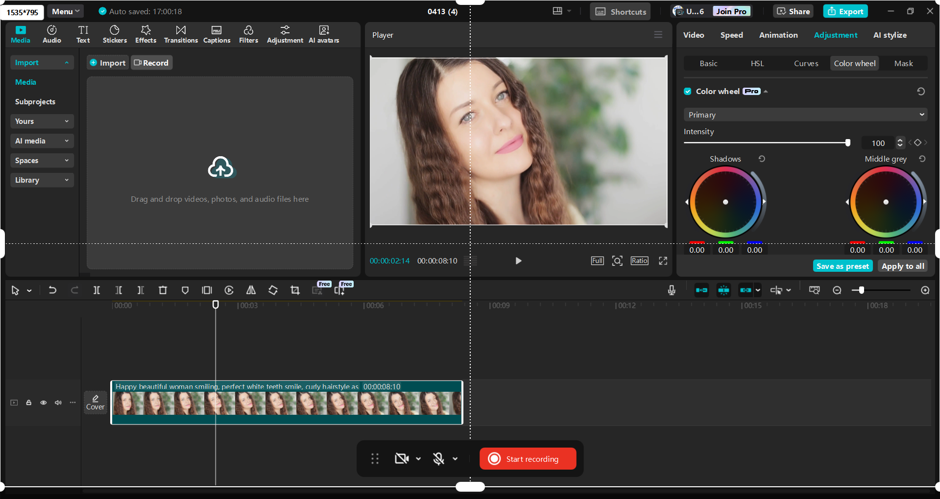 Interface of the CapCut desktop video editor - the perfect tool to record and edit screen recordings