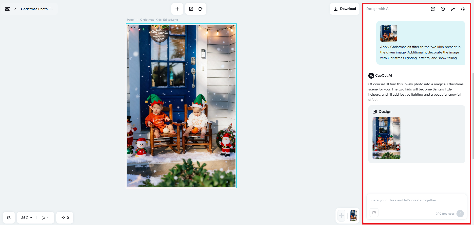 Refine your image using AI prompts