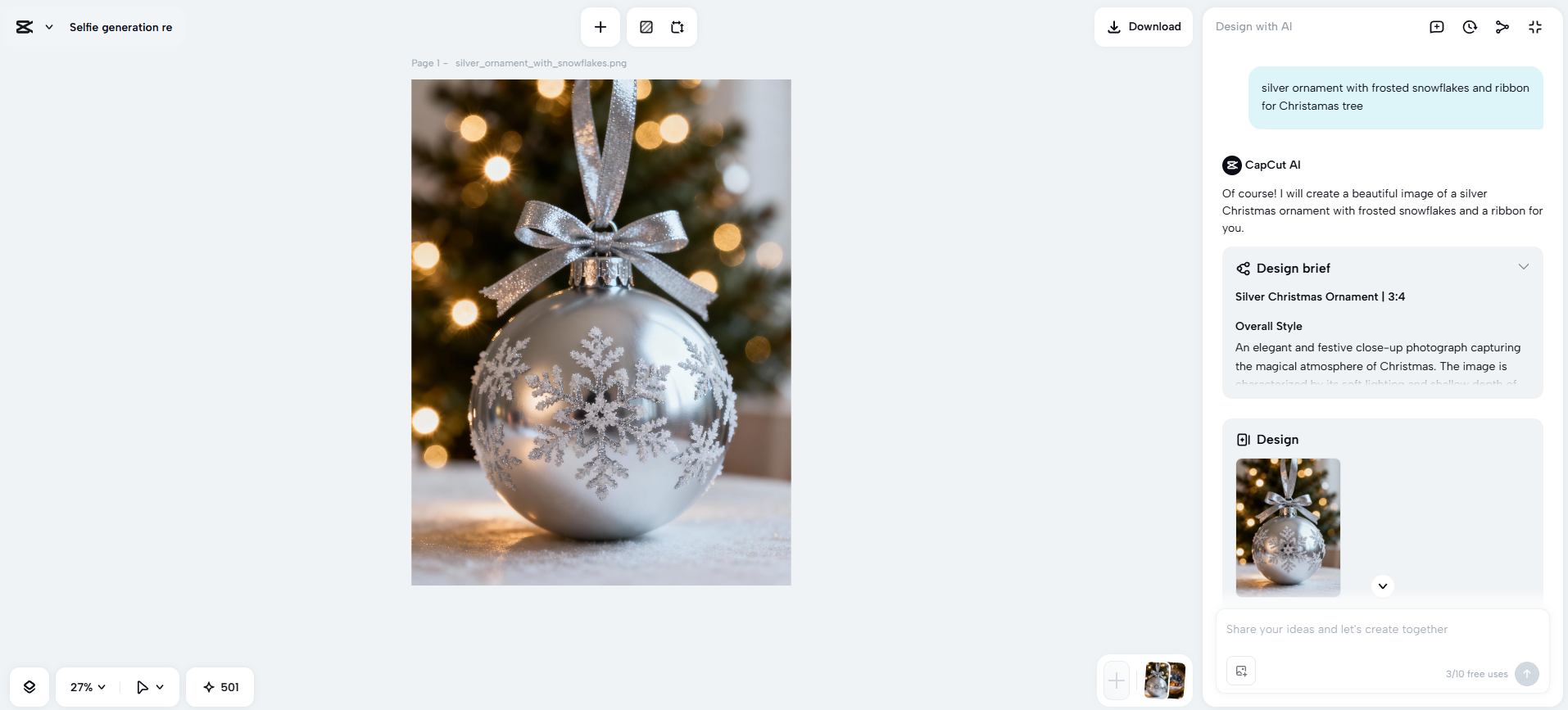 CapCut Web's AI design homepage