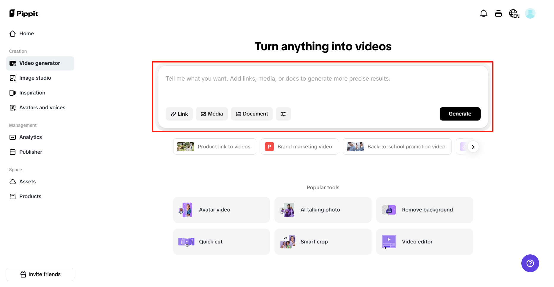 Auto-generate videos with one click