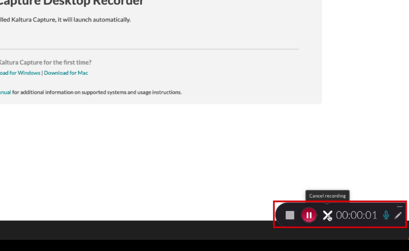 Start the recording