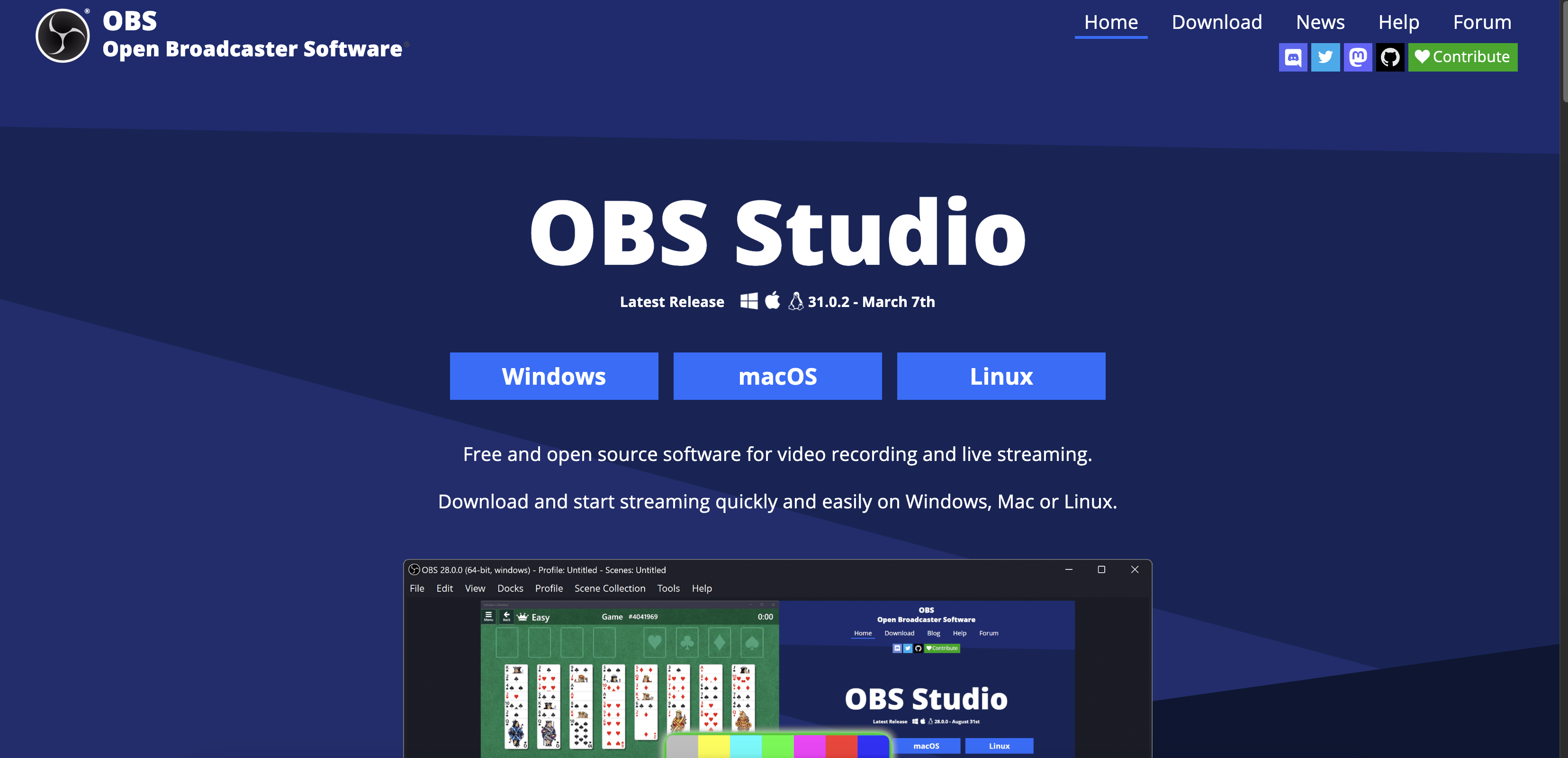OBS studio screen recorder