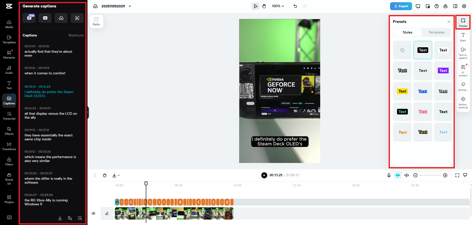 Customize your captions