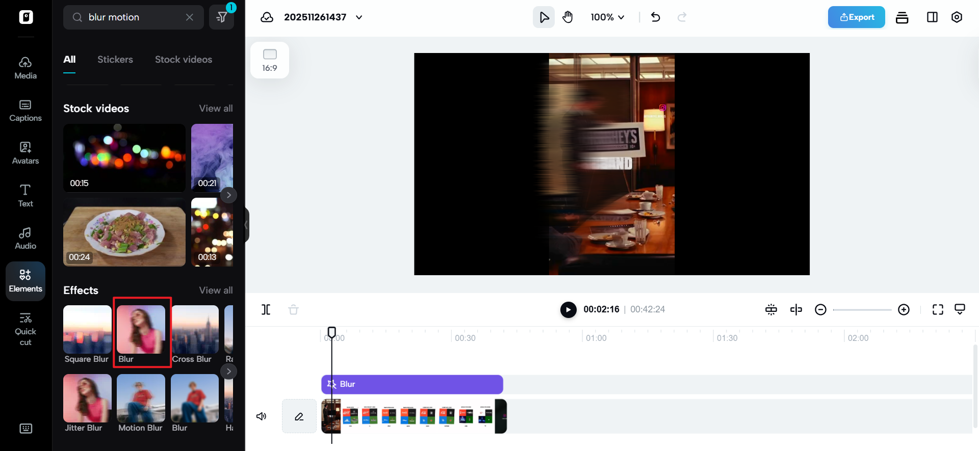 Make videos blurry