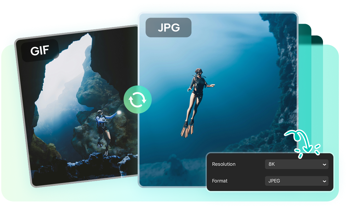 High-quality output using gif file converter to jpg