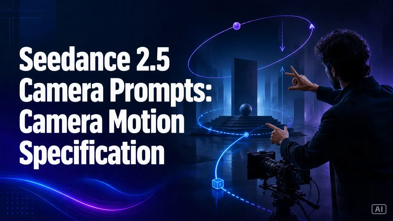 Editorial cover for Seedance 2.5 Camera Prompts: Camera Motion Specification