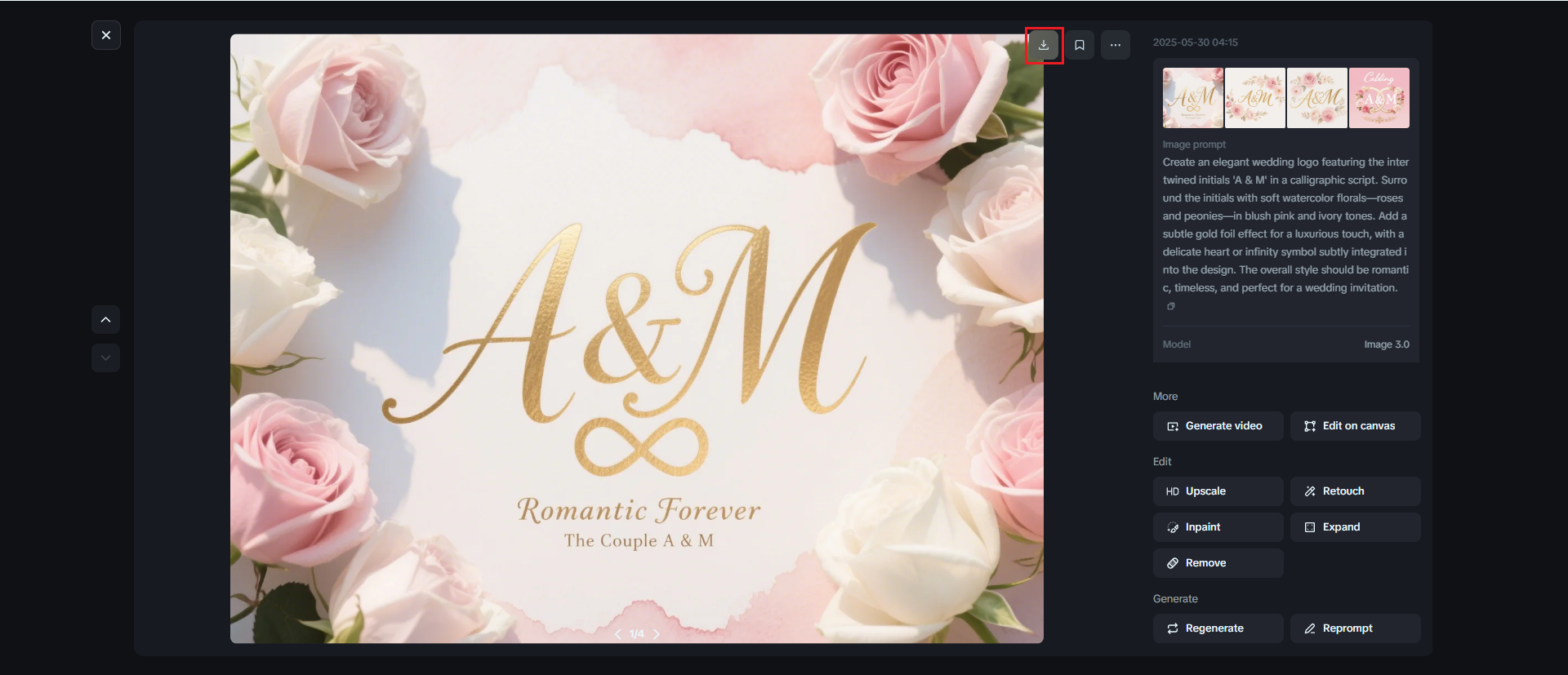 Conception de monogramme de mariage