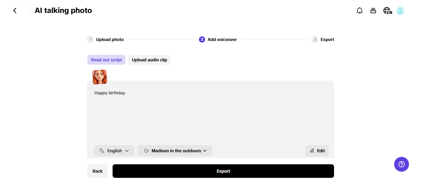 AI talking old photo