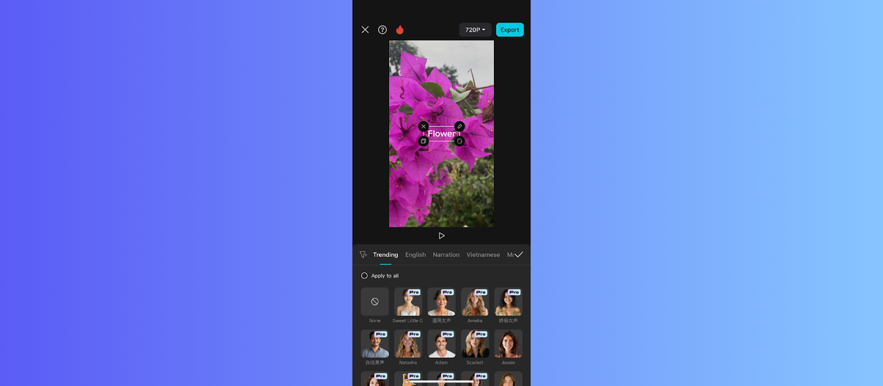 CapCut App's text-to-speech