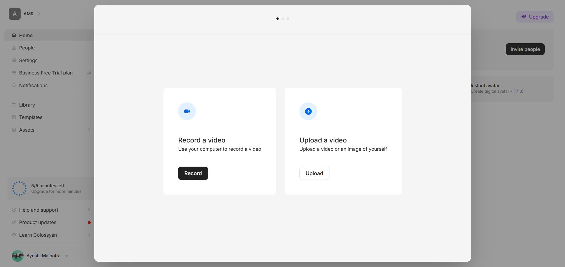 Upload avatar image and clone voice