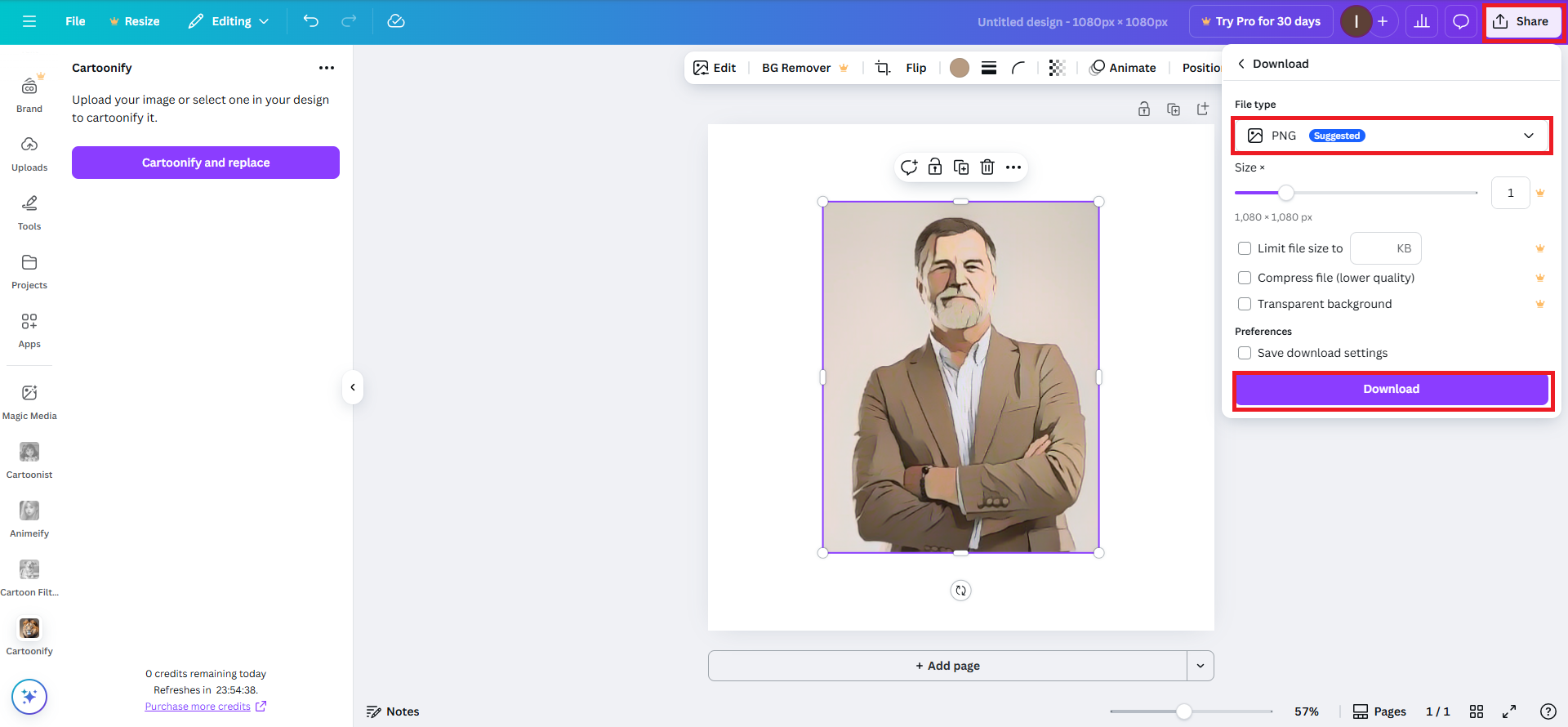 how to create cartoon profile picture