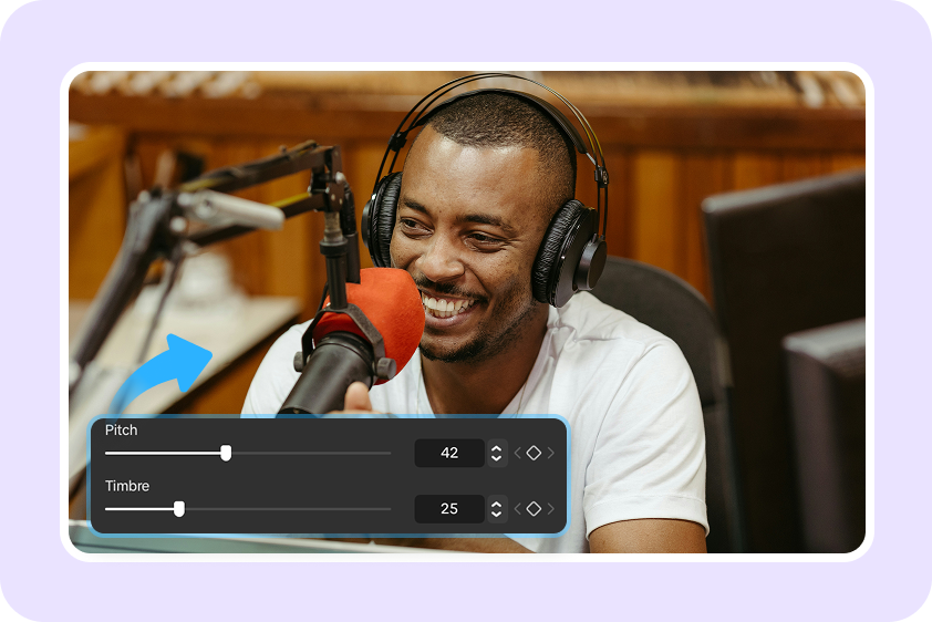 Quick voice adjustments using AI voice filters