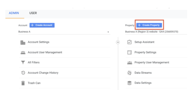 Creating a new property in Google Analytics for social media