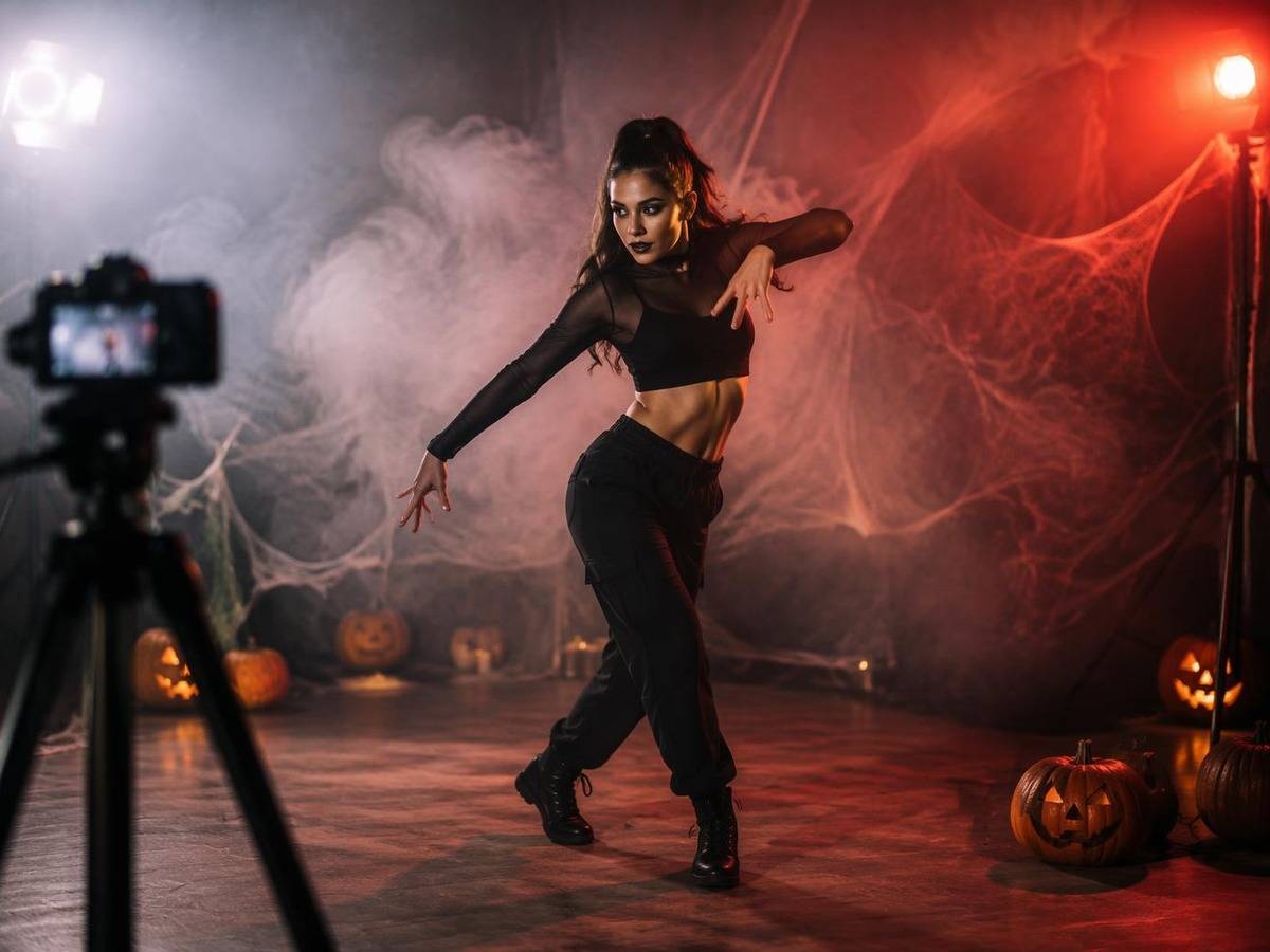 Cover prompt generator video tarian Halloween 1 dari 4: 3